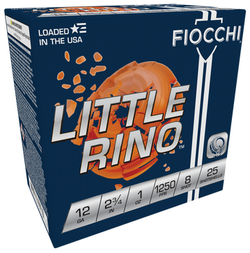Fiocchi Exacta Target Little Rino 12 Gauge 2.75" 1 oz #8 Lead Shot 1250 fps - Box or Case