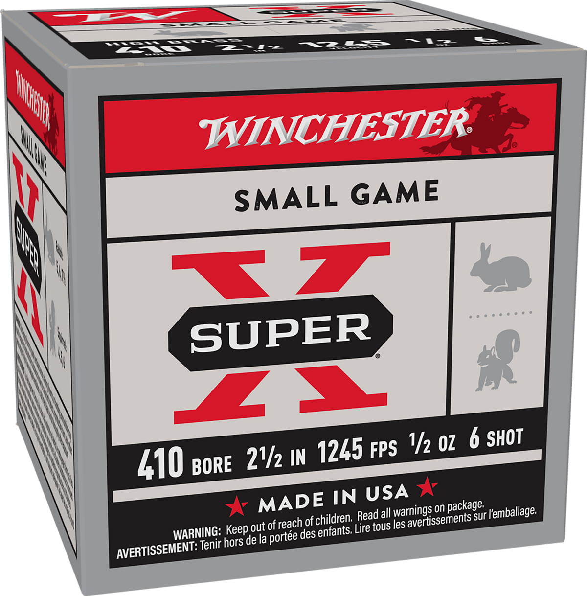 Winchester Ammo Super X Heavy Game Load 410 Bore 2.5" 1/2 oz #6 Shot 25 Rd - Box or Case