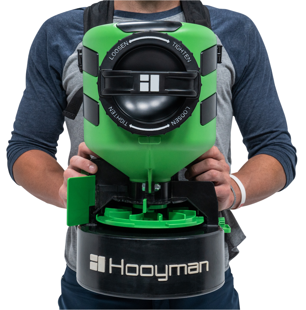 Hooyman 24V Lithium-Ion Chest Spreader 35 lb - Green/Black
