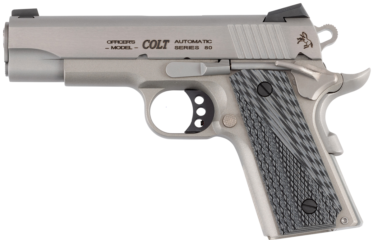 Colt Mfg Officer Lightweight 45 ACP 4.25" 7+1 SAO Pistol - Stainless Cerakote