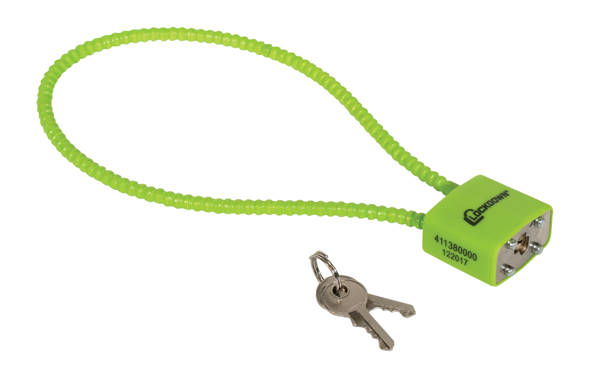 Lockdown 110149 15" Cable Trigger Lock Green Keyed - Universal Firearm Fit