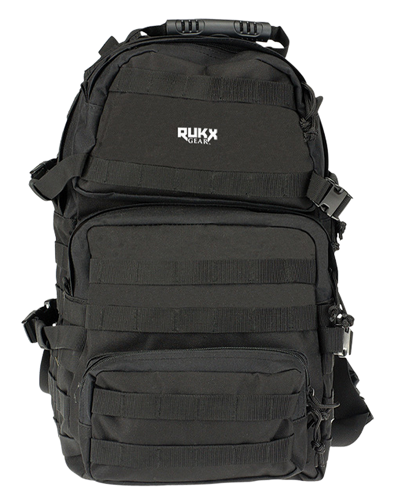 RUKX Gear Tactical 3 Day Backpack Black 600D Polyester - 25L