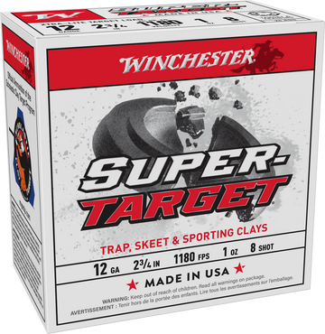 Winchester Ammo Super-Target Xtra-Lite 12 Gauge 2.75" 1 oz #8 Shot 25 Rd - Box or Case
