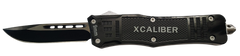 Xcaliber Knife Company 9mm Large 3.80" OTF Drop Point Black 440C SS Blade, 5.30" Steel Handle