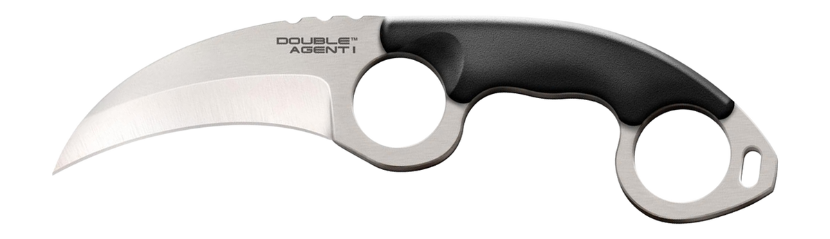 Cold Steel Double Agent I 3" Fixed Plain Karambit AUS-8A Grivory Handle
