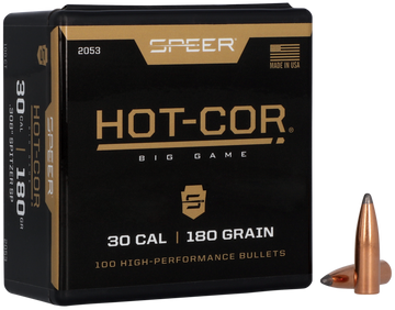 Speer Ammo Hot-Cor 30 Cal .308 180gr Spitzer Soft Point - 100/Box