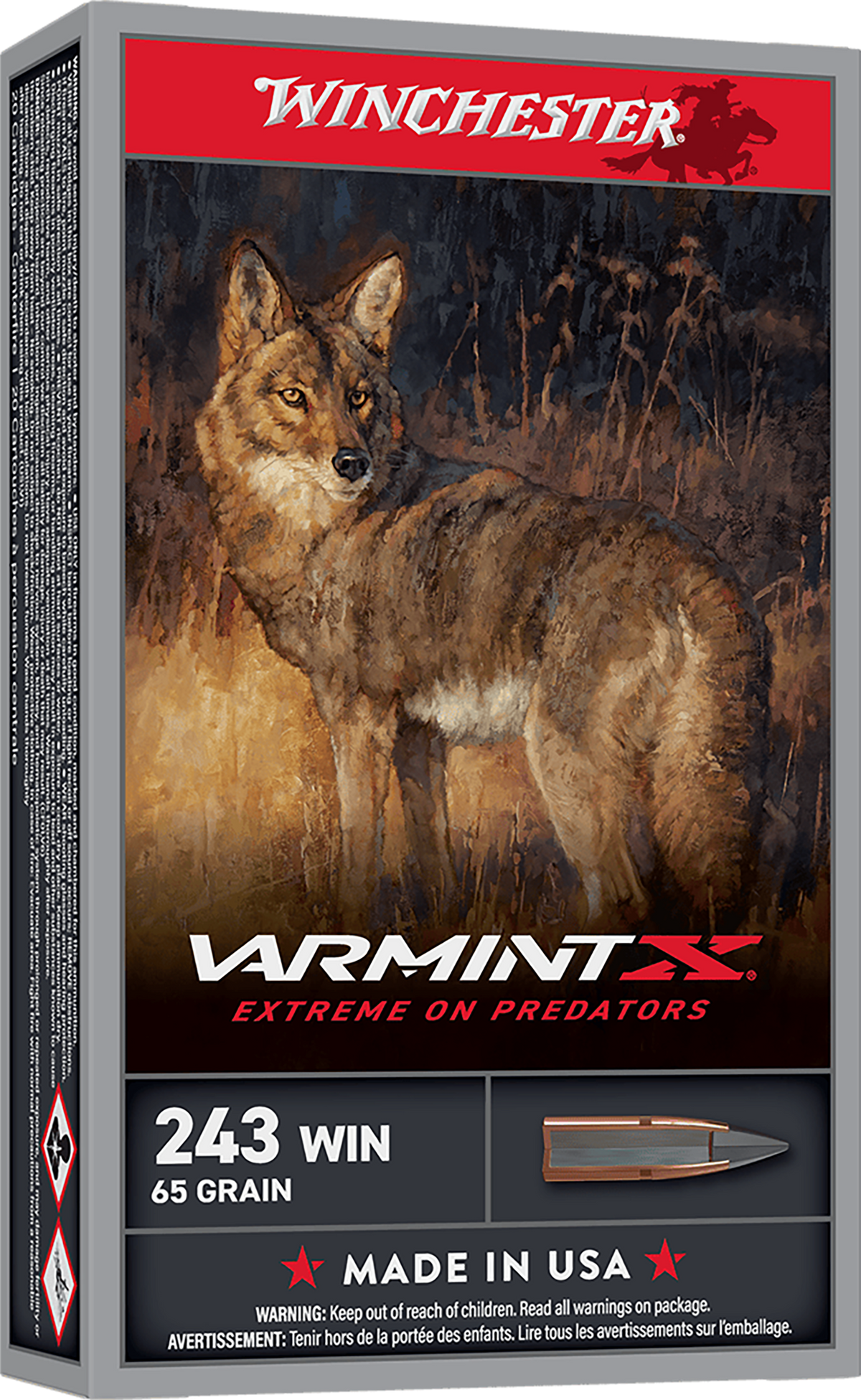 Winchester Ammo Varmint X 243 Win 65gr Extreme Point 20 Rd - Box or Case