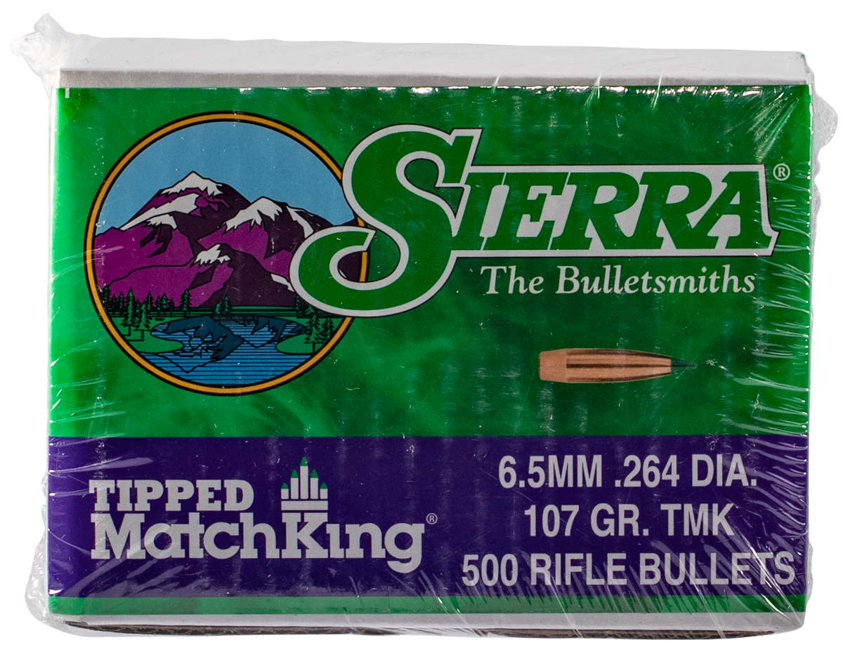 Sierra Tipped MatchKing 6.5 Creedmoor 107gr Polymer Tip Reloading Bullets - 500/Box