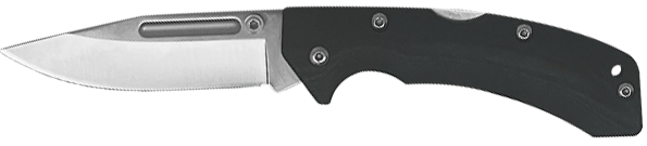 AccuSharp 711C Lockback 3" Folding Clip Point Plain Edge Stainless Steel Black FRN Handle