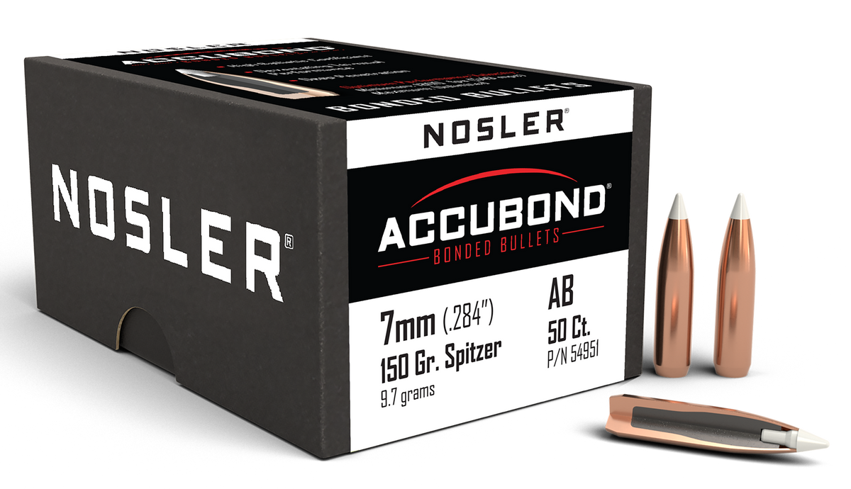 Nosler AccuBond 7mm 150gr Spitzer Point Reloading Bullets - 50/Box