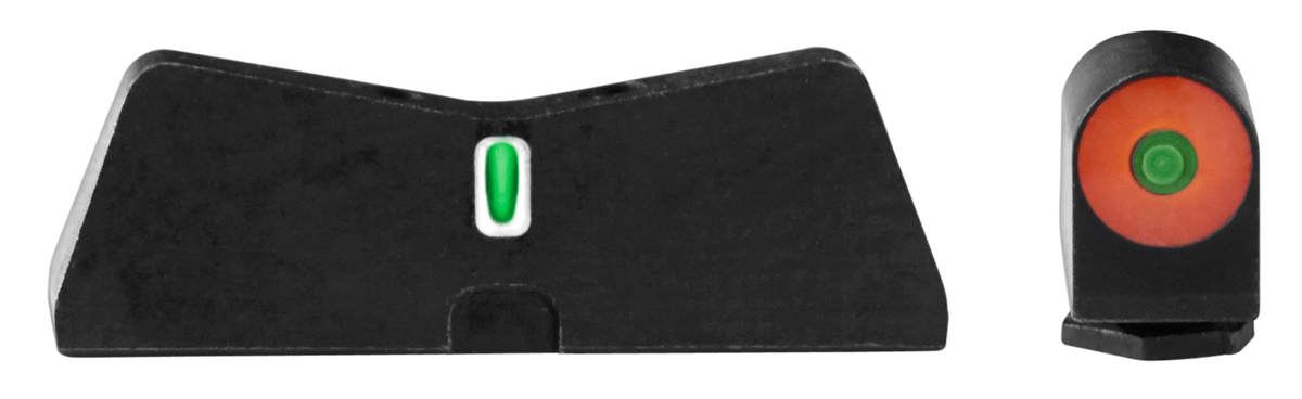 XS Sights DXT2 Big Dot Night Sights for Glock 20/21/29/30/30S/37/40/41 - Green Tritium Orange Outline Front / White Outline Rear
