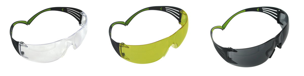3M Peltor SecureFit 400 Sport Safety Glasses Clear/Amber/Gray Polycarbonate Lens ANSI Z87.1 - 3 Pack