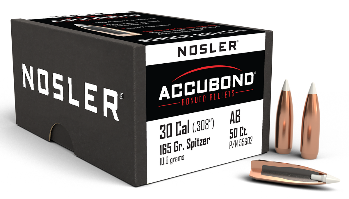 Nosler AccuBond 30 Caliber 165 gr Spitzer Point Bullets - 50 Count