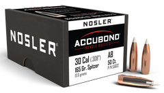Nosler AccuBond 30 Caliber 165 gr Spitzer Point Bullets - 50 Count