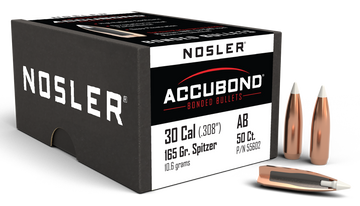 Nosler AccuBond 30 Caliber 165 gr Spitzer Point Bullets - 50 Count