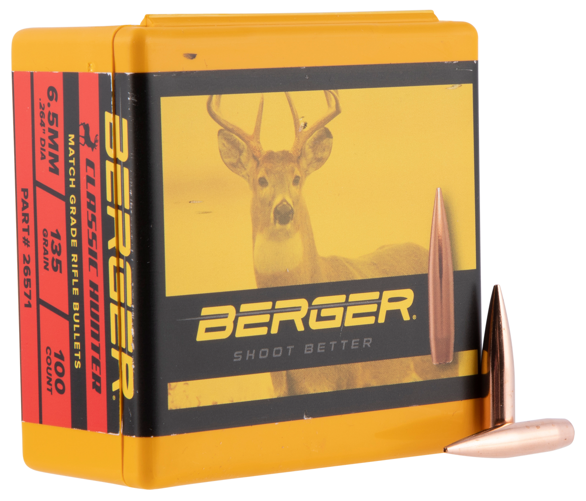 Berger Bullets Classic Hybrid Hunter 6.5 Creedmoor 135gr Boat Tail - 100/Box
