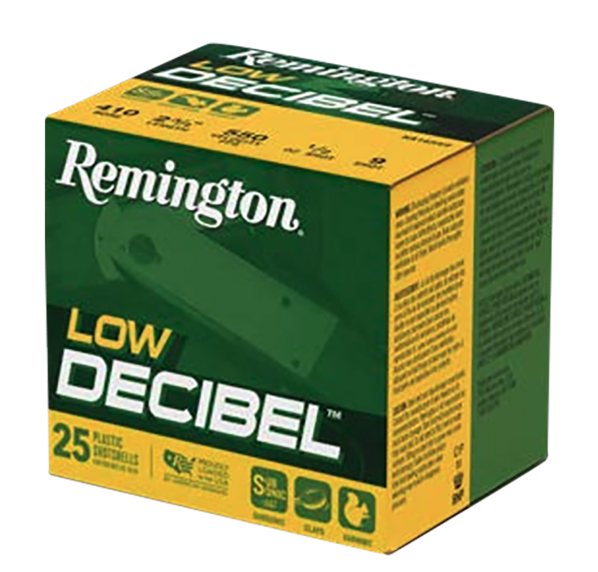 Remington Ammunition Low Decibel 410 Bore 2.50" 1/2 oz 9 Shot 25 Rd - Box or Case