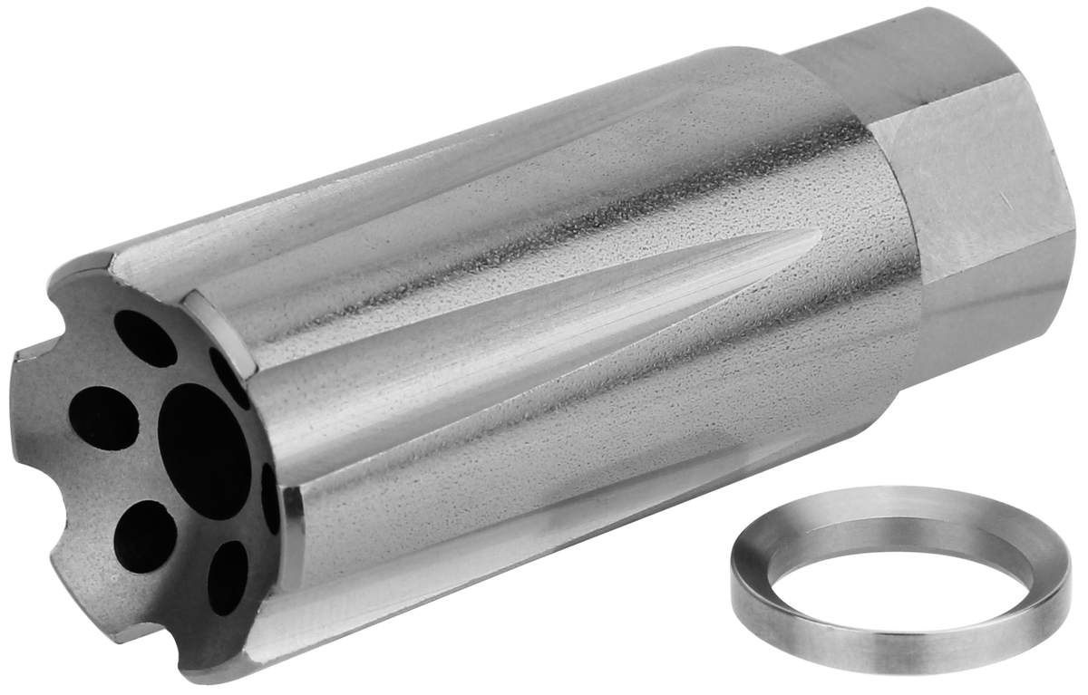 TacFire Linear Compensator 9mm Luger 1/2x36 Stainless Steel AR-Platform