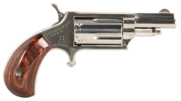 North American Arms LDLX 22 Mag 1.13" 5-Shot SAO Mini-Revolver - Polished Stainless, Rosewood