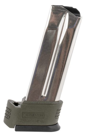 Springfield Armory XD0940GS XD Subcompact 40 S&W 10-Rd Stainless Steel Magazine w/ OD Green Sleeve