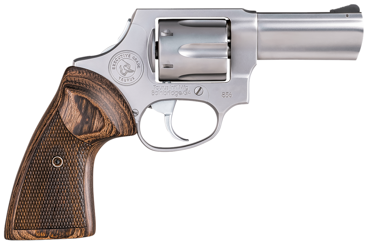 Taurus 856 Executive Grade 38 Special +P 3" 6-Rd DAO Revolver - Stainless/Wood