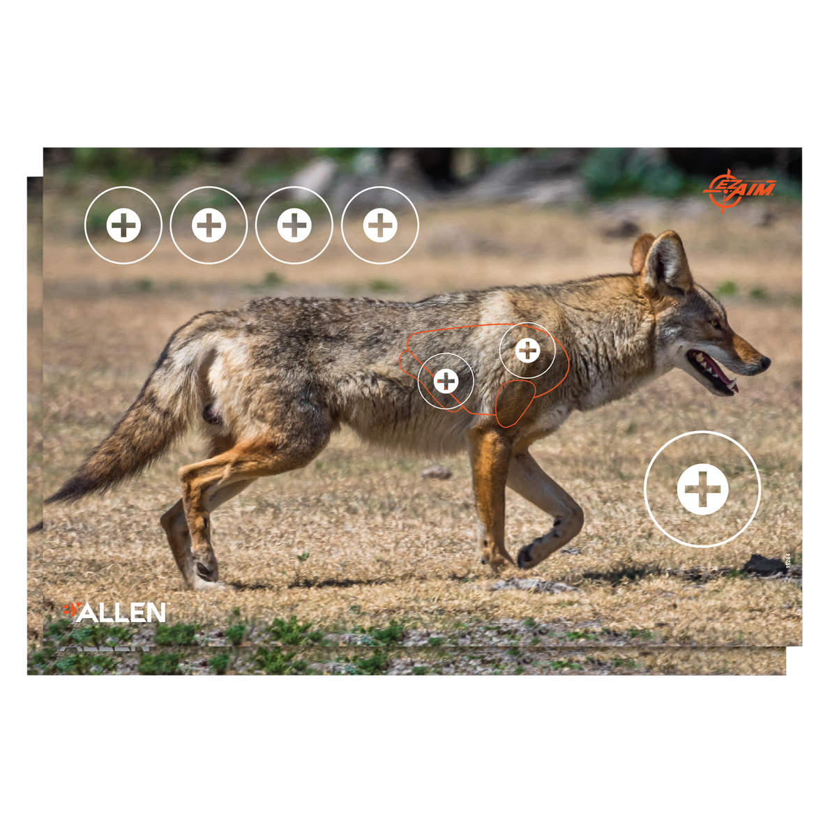 EZ-Aim Four Color Coyote Paper Hanging Target 23" x 35" 2-Pack