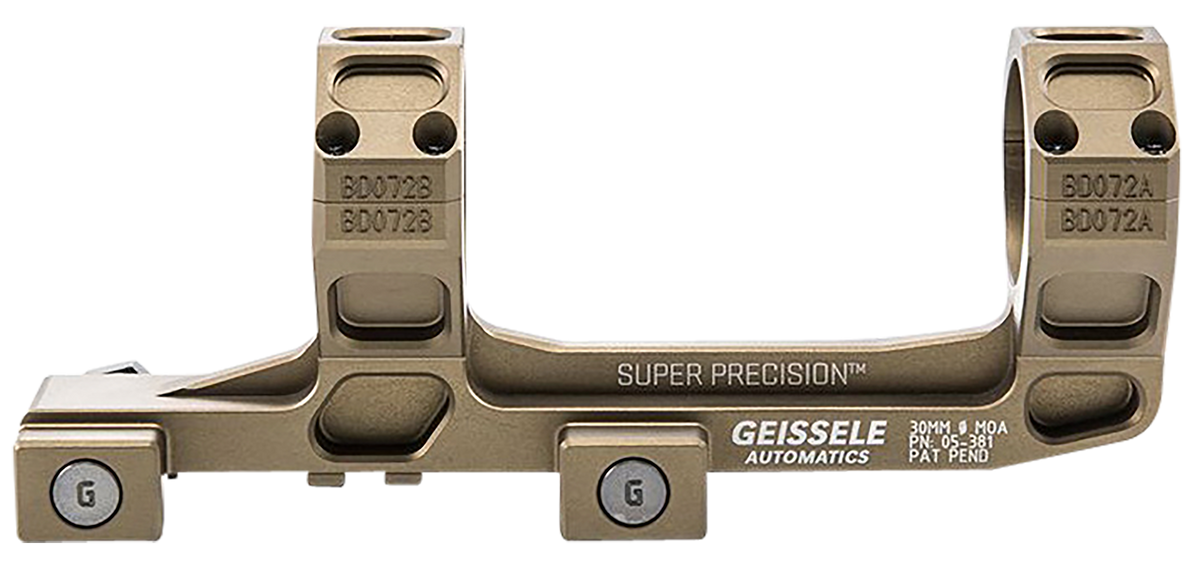 Geissele Automatics AR15 Super Precision 30mm Extended Scope Mount/Ring Combo - Desert Dirt Color Anodized