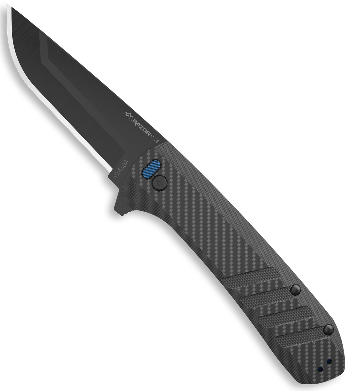Outdoor Edge Razor VX4 3" Folding Drop Point 420J2 SS Black Carbon Fiber/G10 Handle