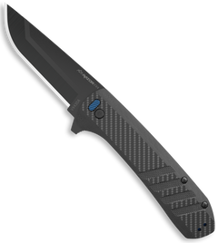 Outdoor Edge Razor VX4 3" Folding Drop Point 420J2 SS Black Carbon Fiber/G10 Handle