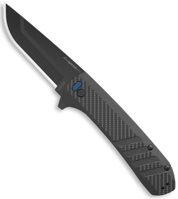 Outdoor Edge Razor VX4 3" Folding Drop Point 420J2 SS Black Carbon Fiber/G10 Handle
