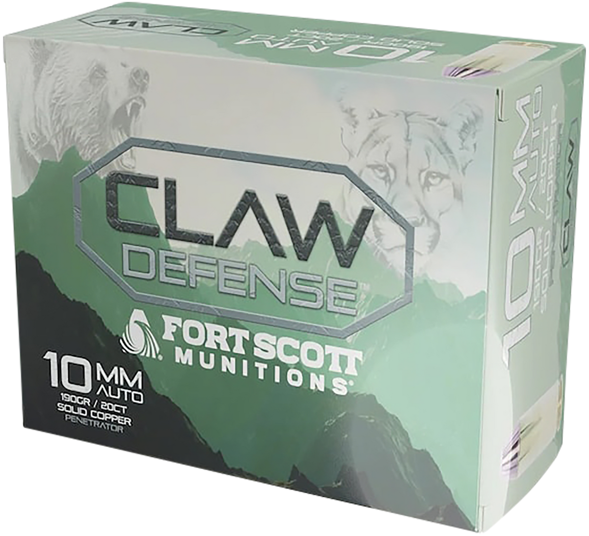 Fort Scott Munitions Claw Defense 10mm 190gr Solid Copper Flat Nose - Box or Case