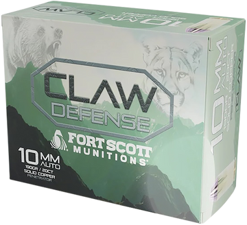 Fort Scott Munitions Claw Defense 10mm 190gr Solid Copper Flat Nose - Box or Case