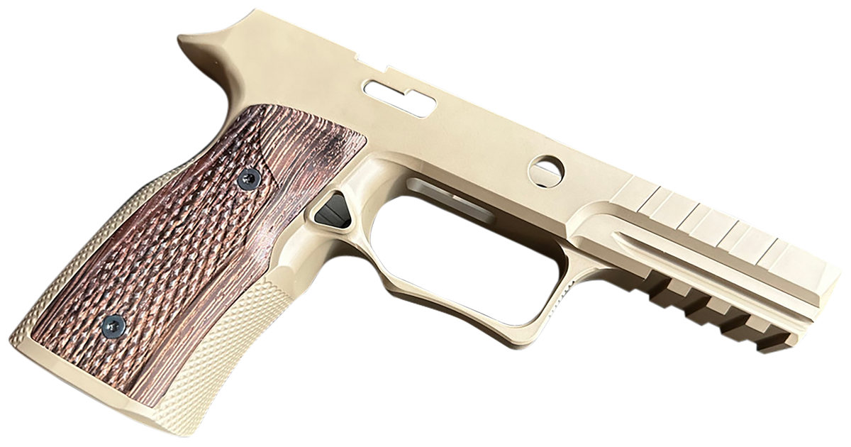 Sharps Bros SBGM10 P320 Grip Module FDE 7075-T6 Aluminum Wenge Panels