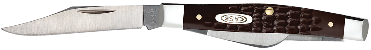 Case 00106 Stockman Medium 2.42"/1.58"/1.57" 3-Blade Folding Knife - Tru-Sharp SS, Brown Jigged Synthetic