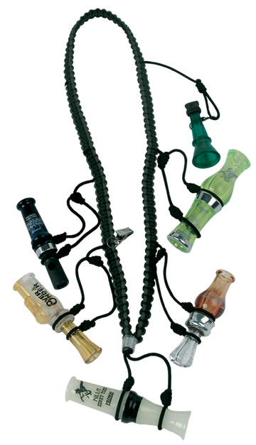 Primos 69628 Waterfowler's 5-Call Lanyard - Black Nylon