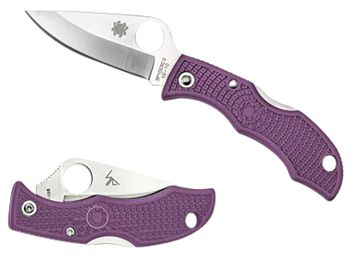Spyderco Ladybug 3 Salt 1.94" H2 Steel Plain Edge Purple FRN Folding Knife