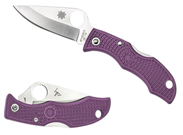 Spyderco Ladybug 3 Salt 1.94" H2 Steel Plain Edge Purple FRN Folding Knife