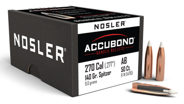 Nosler AccuBond 270 Cal .277 140gr Spitzer Point Polymer Tip 50/Box