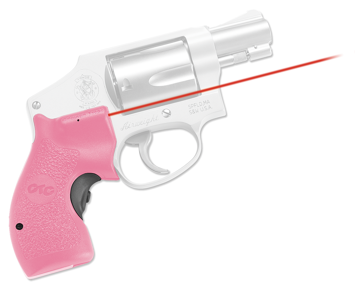 Crimson Trace LG-105 Lasergrips S&W J-Frame Round Butt Red Laser Pink Polymer