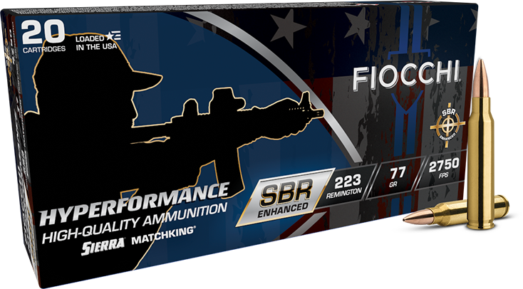 Fiocchi Hyperformance SBR Enhanced .223 Rem 77gr HPBT 20 Bx/10 Cs - Box or Case