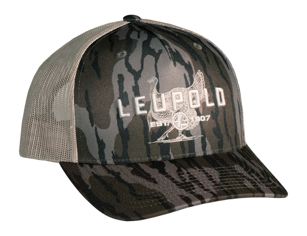 Leupold Turkey Mossy Oak Bottomland Trucker Hat - Khaki