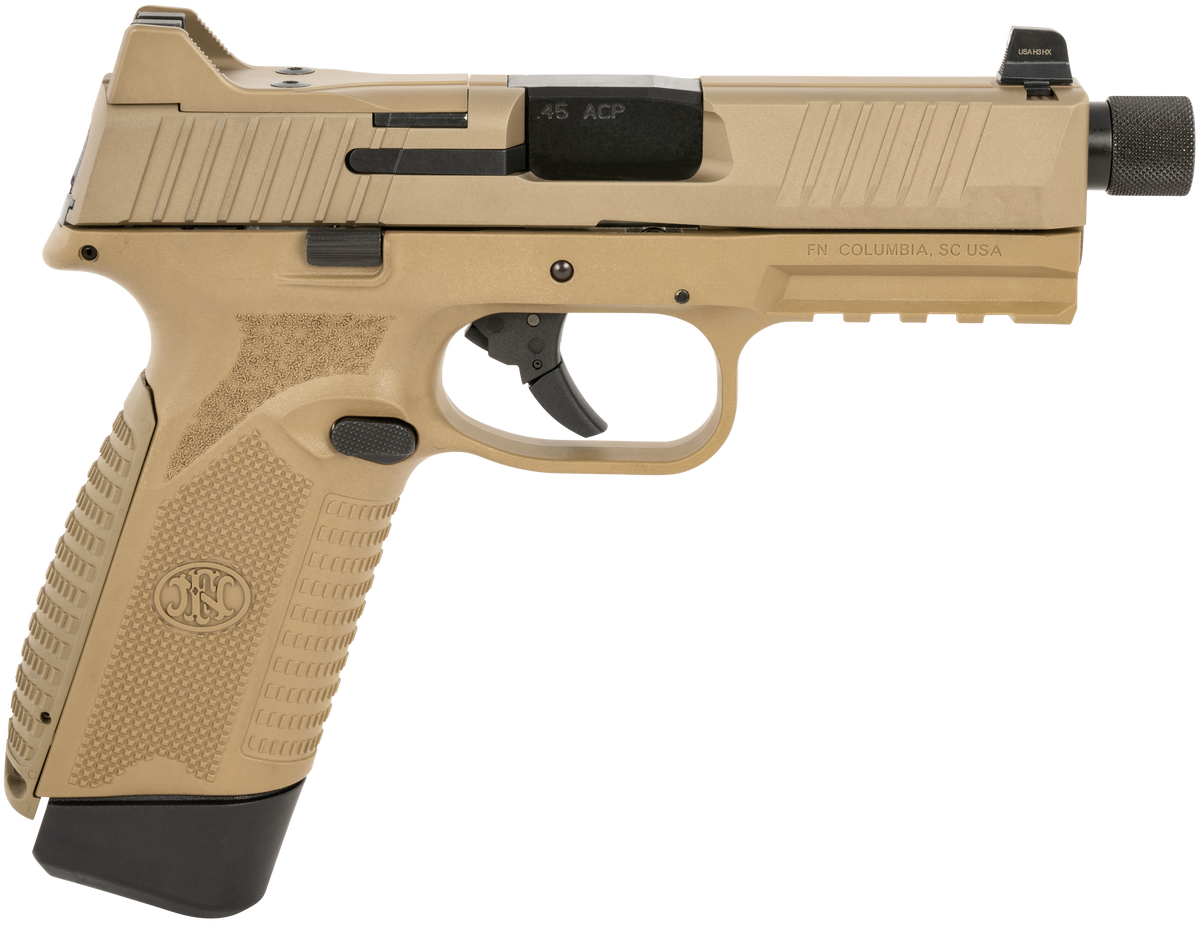 FN 545 Tactical 45 ACP 4.71" 10+1 Semi-Auto Pistol - FDE Optic Cut Slide