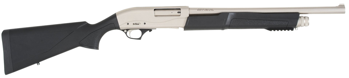 TriStar Cobra III Marine 12 Gauge 18.5" 5+1 3" Silver Rec/Barrel Black Synthetic Pump Shotgun - Full Size
