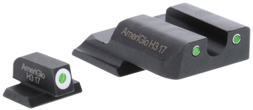Ameriglo SW145 Classic Tritium Sight Set for Smith & Wesson M&P Shield - Green Tritium White Outline Front / Green Tritium White Outline Rear