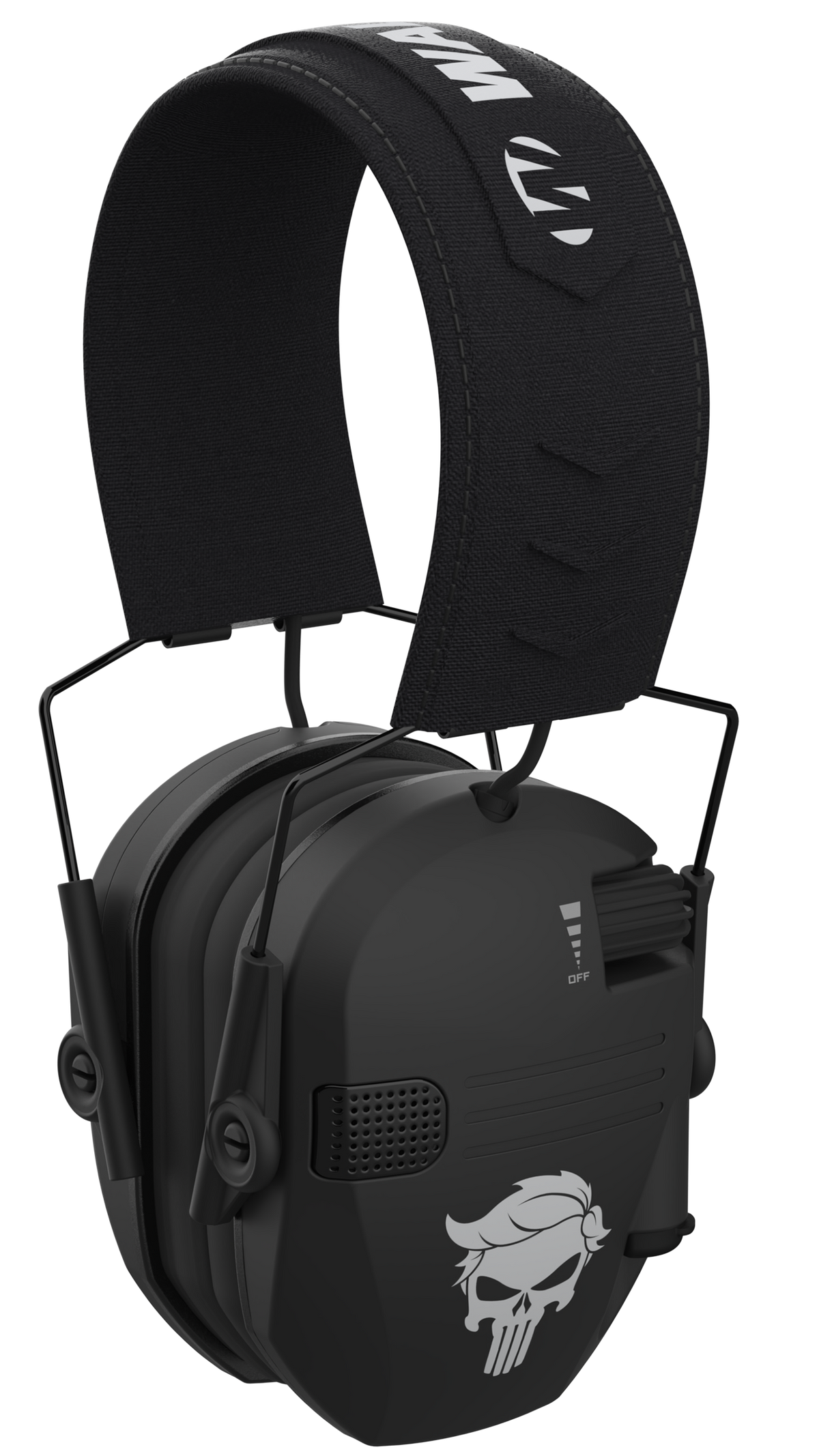 Walkers Game Ear Razor Merica Punisher Electronic Muff 23 dB Over the Head Black Polymer