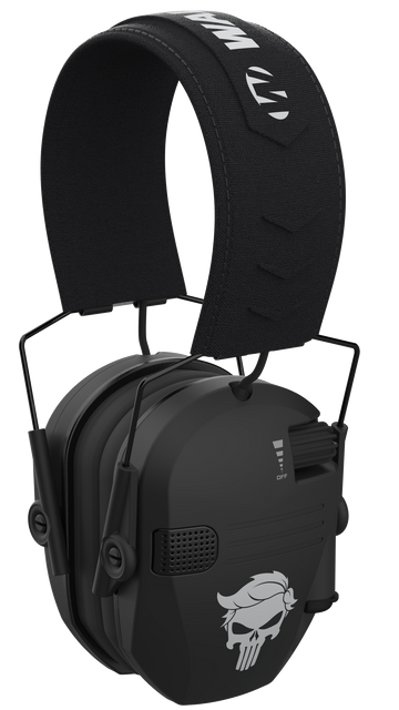 Walkers Game Ear Razor Merica Punisher Electronic Muff 23 dB Over the Head Black Polymer