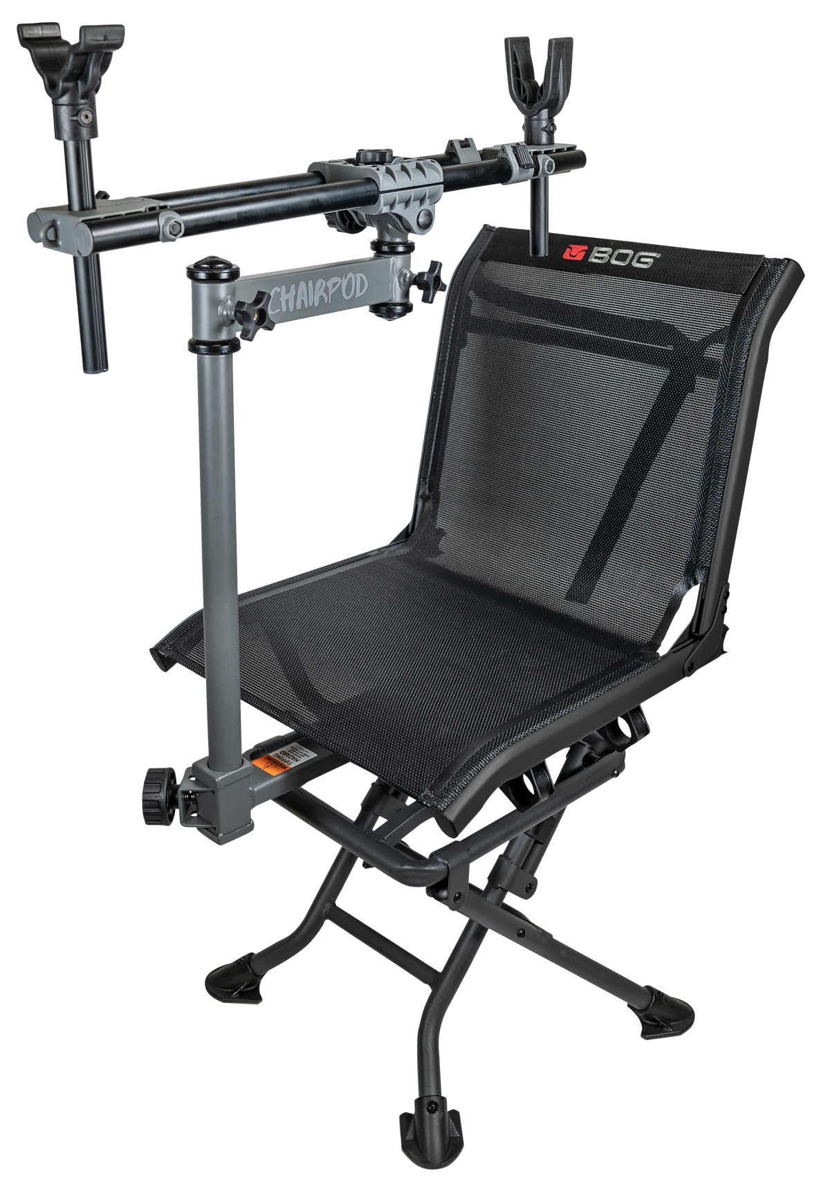 Bog-Pod ChairPod Chair with Rotating Gun Mount - 4 Legs, Aluminum Frame, 41" Max Height