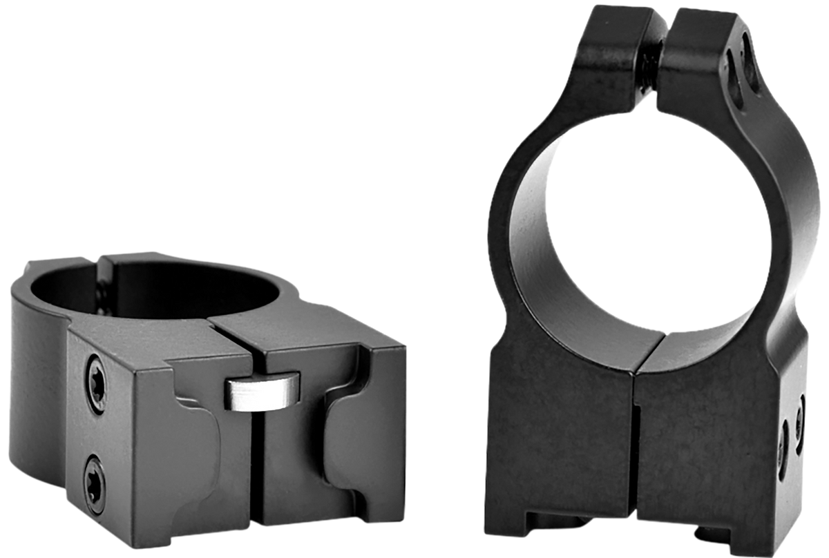 Warne 2R7M Maxima 1\" High 2-Piece Matte Black Steel Scope Rings - Ruger M77/Hawkeye/Super Redhawk