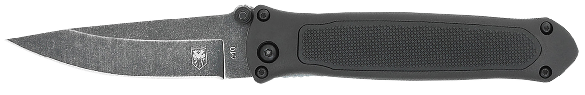 CobraTec Knives Quick Strike 3.25" Hidden Release Folding Drop Point Plain Stonewashed 440 SS G10