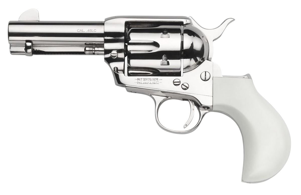 Taylor's & Company 1873 Flat Top Pietta 9mm Luger 3.50" 6-Rd SAO Revolver - Nickel Birdshead